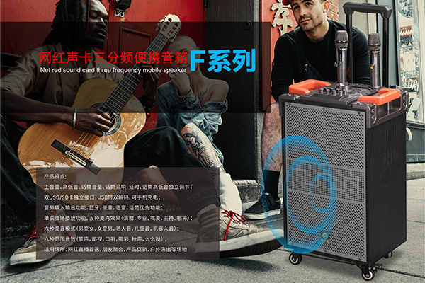 爵士龍民用音響廣場舞音響F110系列，網紅聲效優質拉桿音響！